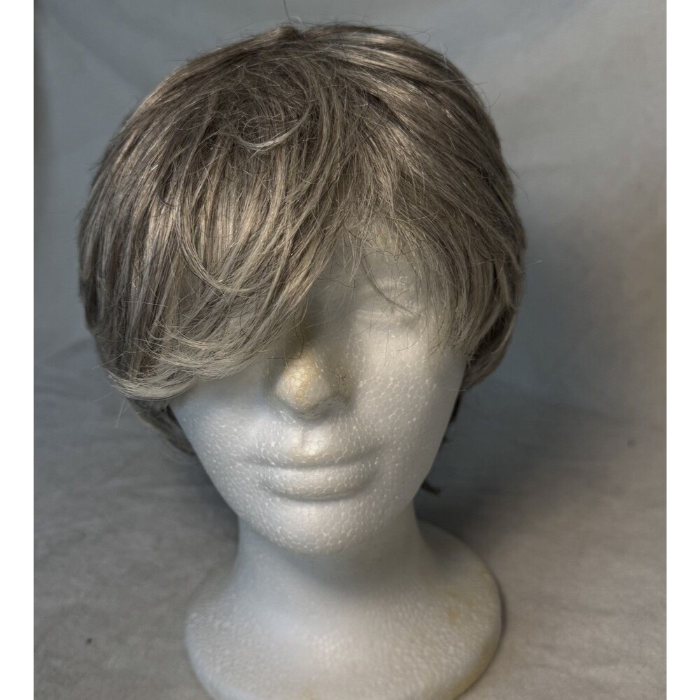 Elura Blend Short Pixie Synthetic Wig Gray/Silver Straight Classic Cap Strap